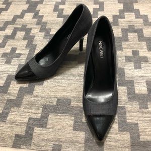 Nine West black/dark grey stylish work heels